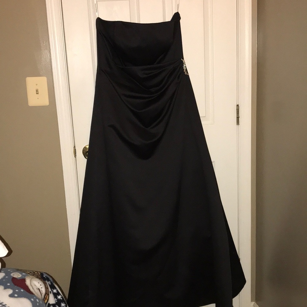 Black David’s bridal bridesmaid dress